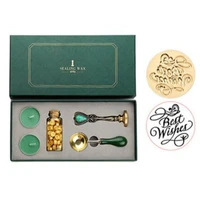 vintage sealing wax tablet beads candle detachable spoon stamp set with storage box kit diy envelope invitation craft