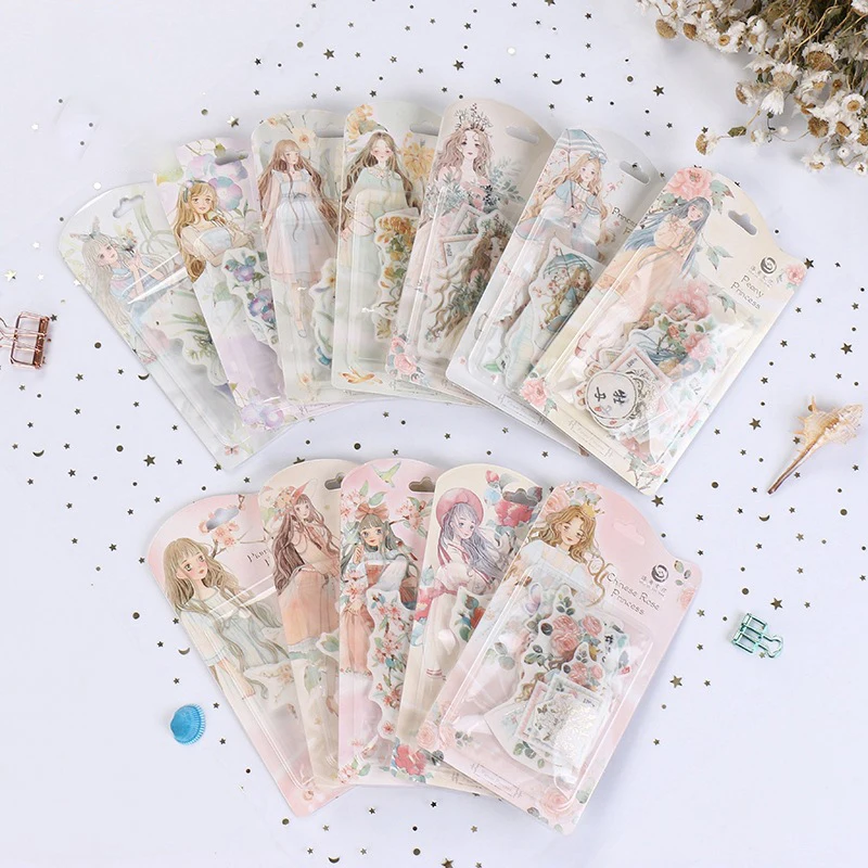 

12 Style Creative Journaling Scrapbooking Cute Small Fresh Student Notepads Hand Account DIY Washi Paper Sticker Pack