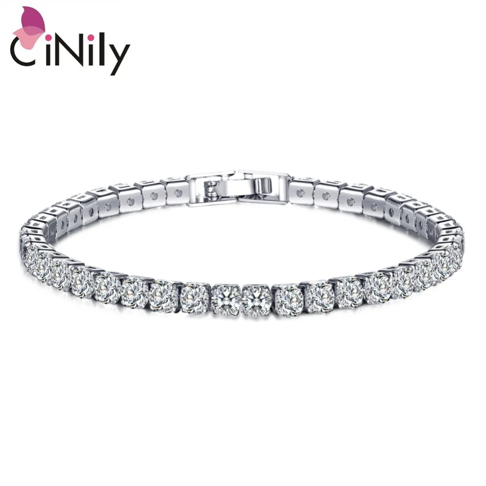 Женский браслет цепочка CiNily Подарочный с голубым зеленым и белым камнем