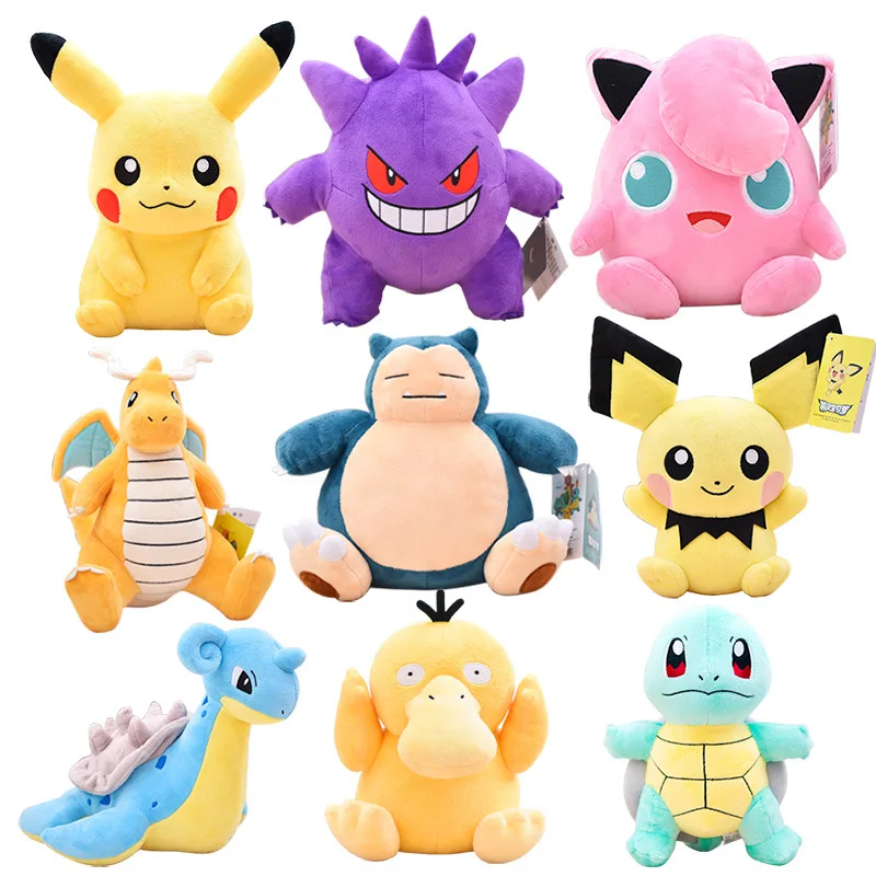 

Pokemon figures plush toys 20cm-30cm Kawaii Pikachu Jenny Turtle Cartoon Animal Anime Stuffed Plush Toys Doll Kids Birthday Gift