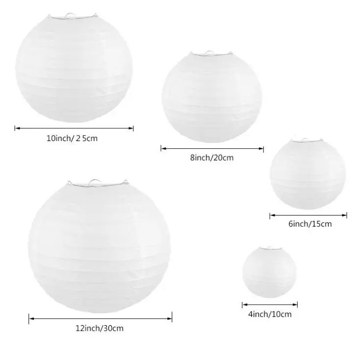 

20pcs/set 6-12'' White Chinese Paper Lanterns Ball Lampion Wedding BabyShower Decorations Paper Lampshade Engagement Party Decor