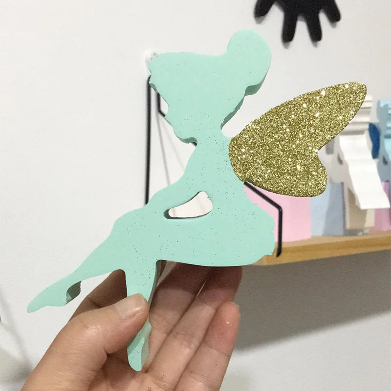 Green angel Скандинавский декор для детской комнаты, деревянная Фигурка кролика, декор для детской комнаты, Scandiniavian, декор для детской комнаты, Скандинавское украшение для дома - Цвет: Green angel