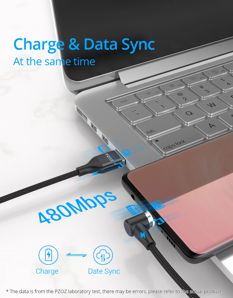 Магнитный кабель PZOZ 90 градусов usb c Micro usb type C для быстрой зарядки, магнитное зарядное устройство Microusb type-C для iphone Xs MAX xiaomi usb-c