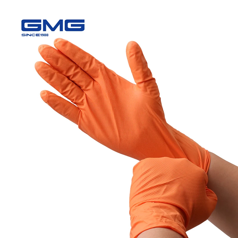 

Thick Nitrile Gloves GMG Oil Acid Resistant Durable Nitrile Rubber Safety Work Gloves For Home Food Laboratory Cleaning Use