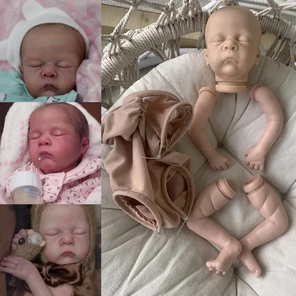 

16 Inch 41cm Sleeping Baby Doll Realistic Soft Silicone Doll Body Parts Cute Baby Doll Assembled Set Girl Gift Children Toy