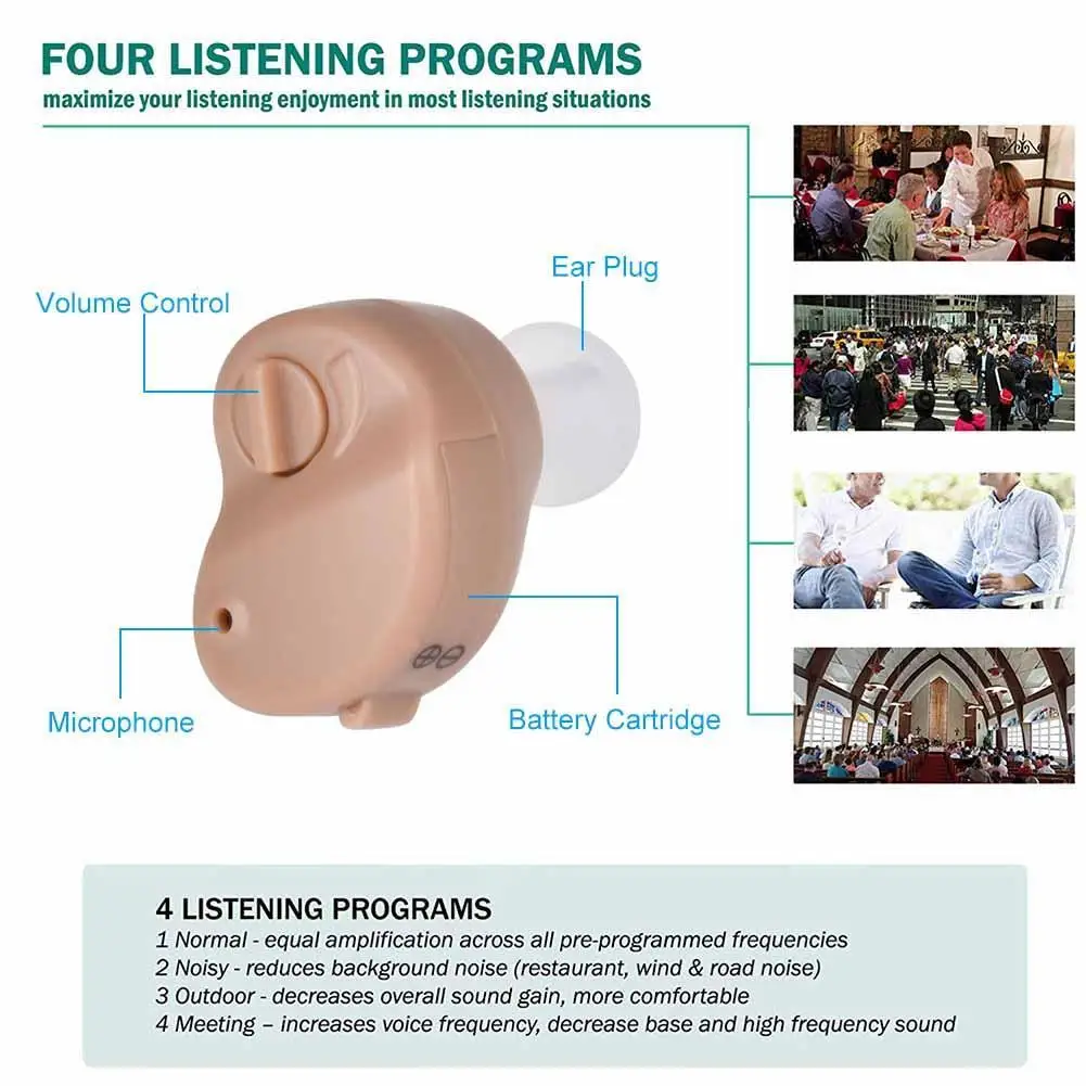 Супер мини размер в ухо слуховой аппарат усилитель голоса ушной затычки для различных размеров усилитель Слуховой аппарат Цифровые слуховые аппараты Sep 9