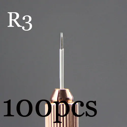50p 3R 5R 7R 9R 17R 19R 21R иглы для татуажа полуперманентный макияж микроблейдинг лезвие ручная ручка тумана иглы аксессуары для татуажа поставка - Габаритные размеры: R3 100pcs