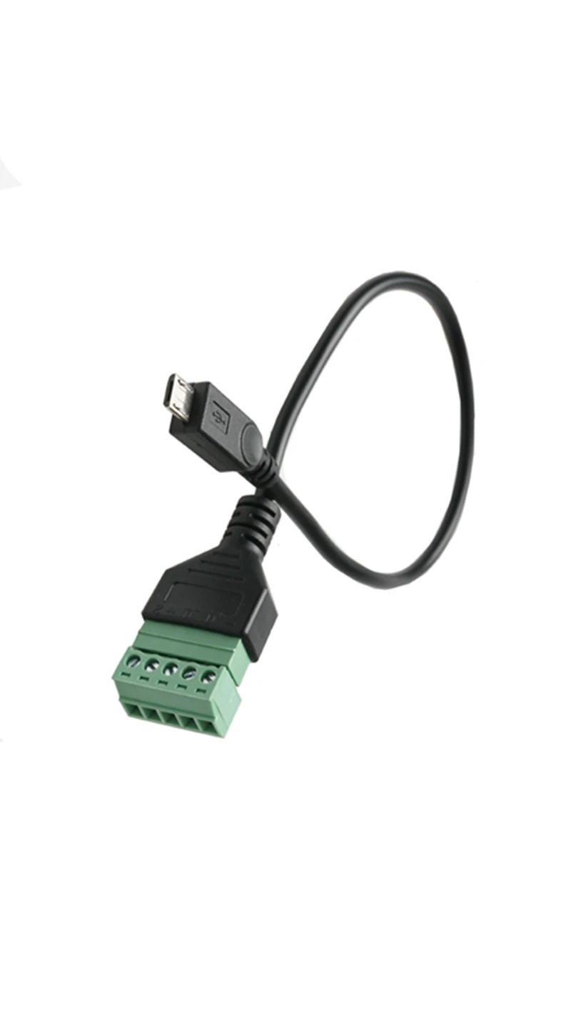 1 шт. 1FT Micro USB 5 Pin 2 0 штекер на 5-контактный винт с защитой терминал без пайки адаптер