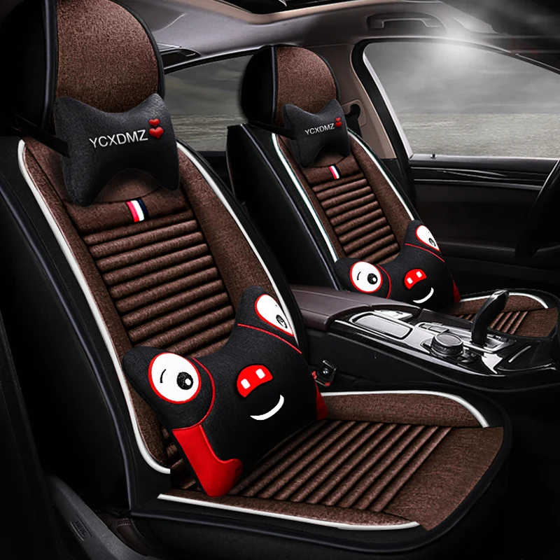 Полное покрытие льняное волокно чехлы для автомобильных сидений Chevrolet spark a aveo b