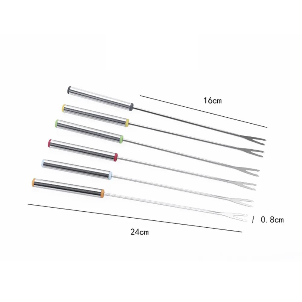 Лучший 6 шт./компл. Нержавеющая сталь вилка для шоколада горячий горшок вилки сыр