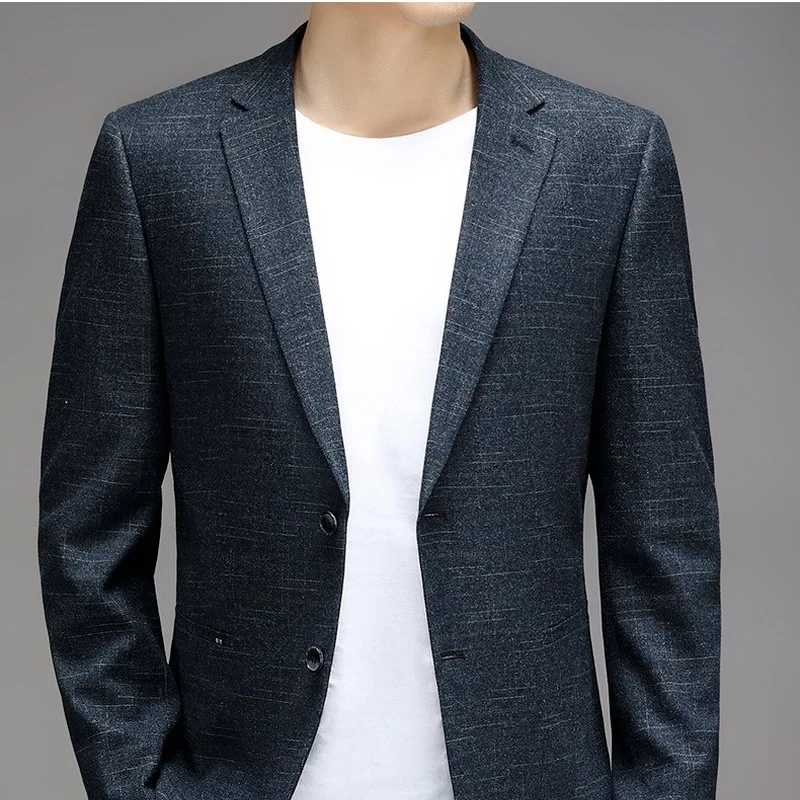 

2021 New Business Suit Coat Men's Slim Plaid Youth Men's Casual Suit Mens Clothing
