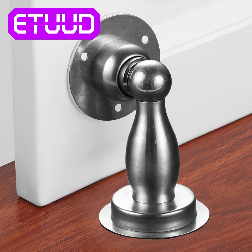 

ETUUD Stainless Steel door Soft-Catch Strong Magnetic Stop Stopper Holder Suction Invisible Floor Mount Protect Doors & Wall