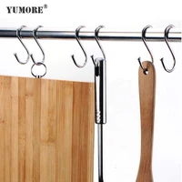 yumore 100pcs stainless steel s shape hook kitchen bathroom closet railing s hanger hook clasp holder hooks hanging storage tool