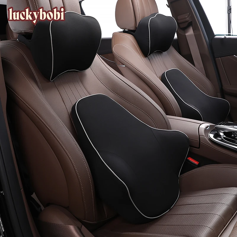 Автомобильная подушка для поддержки спины 1 комплект массажная на подголовник с