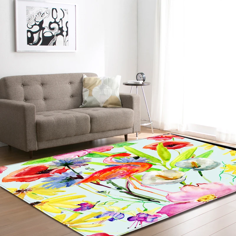 Скандинавский 3D коврик с фламинго мягкий фланелевый нескользящий диван салон