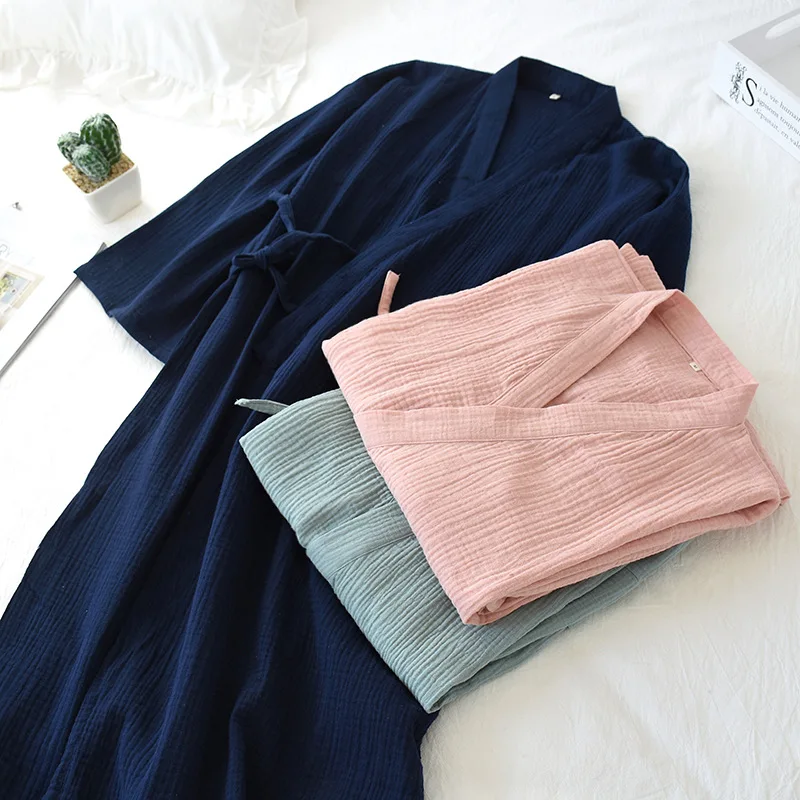 Халат-кимоно Женский из 100% хлопка тонкая Ночная рубашка в японском стиле халат