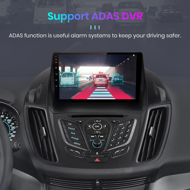 AWESAFE 2дин магнитола для Ford Escape Kuga 2 2013-2016 8-ЯДЕР 8 + 256ГБ Штатная din android DSP RDS FM DAB+