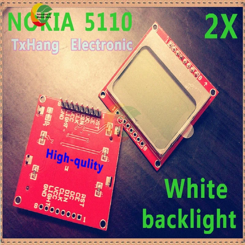 

Ziqqucu LCD Display Module White/Blue Backlight 84*48 84x48 for Arduino Nokia 5110 LCD Module