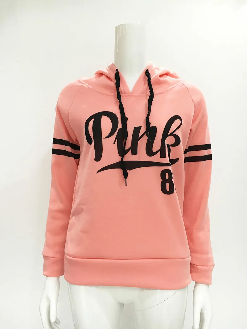 Pink Letter Hoodies Sweatshirts EuropeTops 2022 Women Casual Kawaii Harajuku Kpop Sweat Punk For Girls Clothing Korean