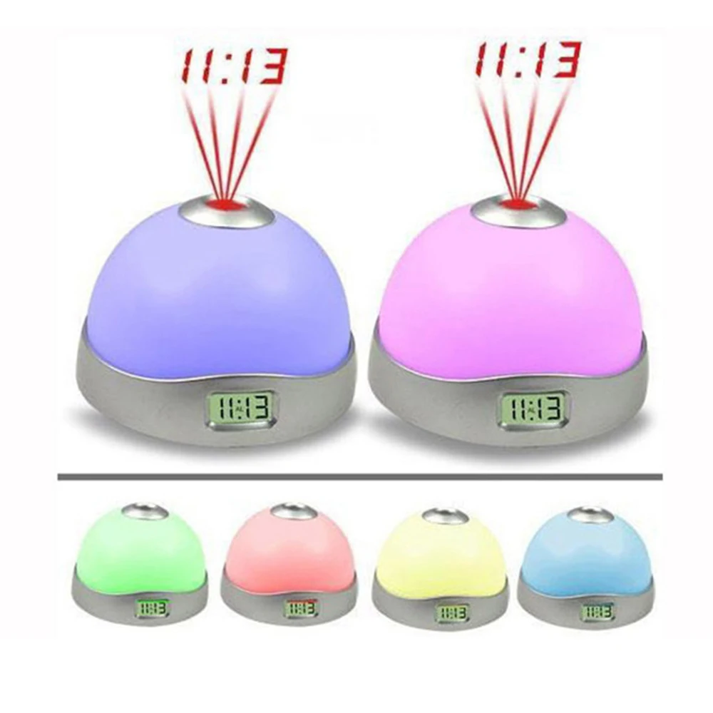 Цифровой светодиодный настольный светильник 1 шт. будильник звезда месяц время