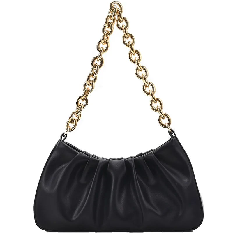 

Brand Designer Fashion Women's Chain Small Underarm Bag 2021 Summer Shoulder Handbags Purses High Quality PU Leather Totes
