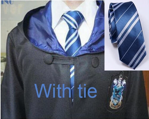 Ravenclaw with tie Карнавальный костюм; халат; плащ с галстуком-шарфом; Ravenclaw Gryffindor Hufflepuff Slytherin для взрослых и детей; костюм Харриса - Цвет: Ravenclaw with tie