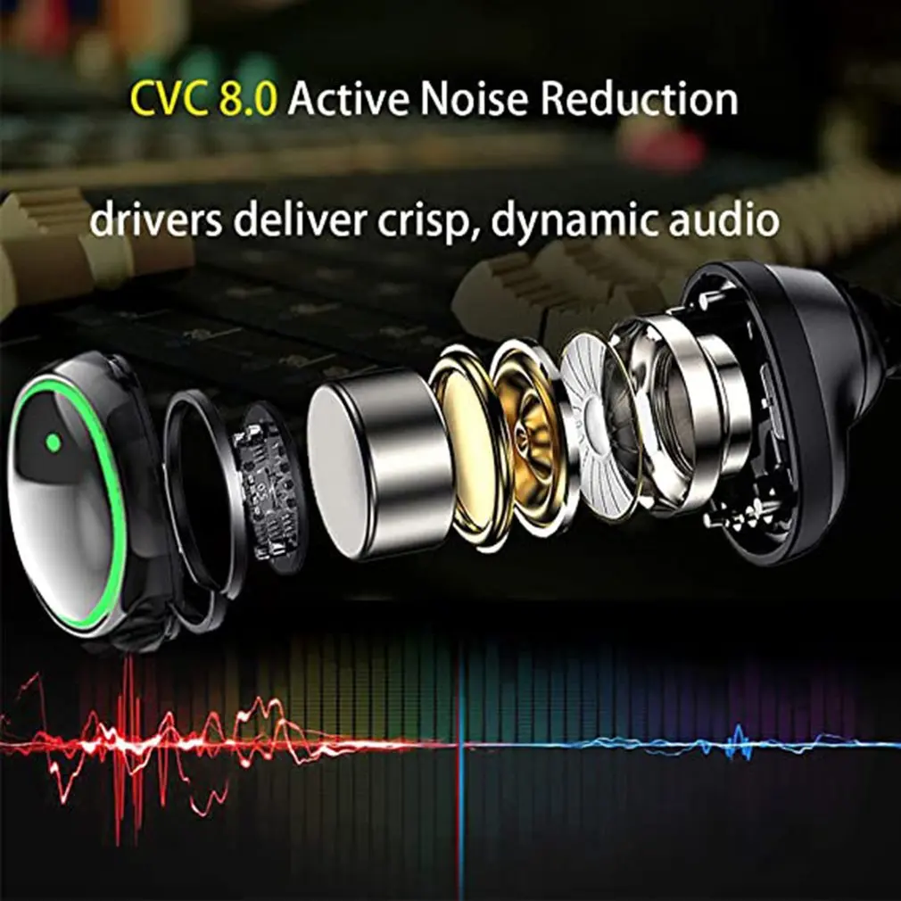 

C5S True Stereo Wireless Headset In-Ear With Digital Display Sports IPX8 Waterproof Dual Ear Earphone