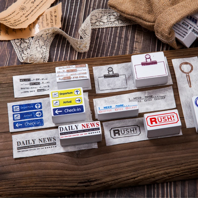 Винтажные дорожные серии метки для оформления билета Штампы деревянные и