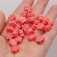 2021 new red coral through hole loose bead pattern shape diy personalized necklace bracelet earring jewelry gift making