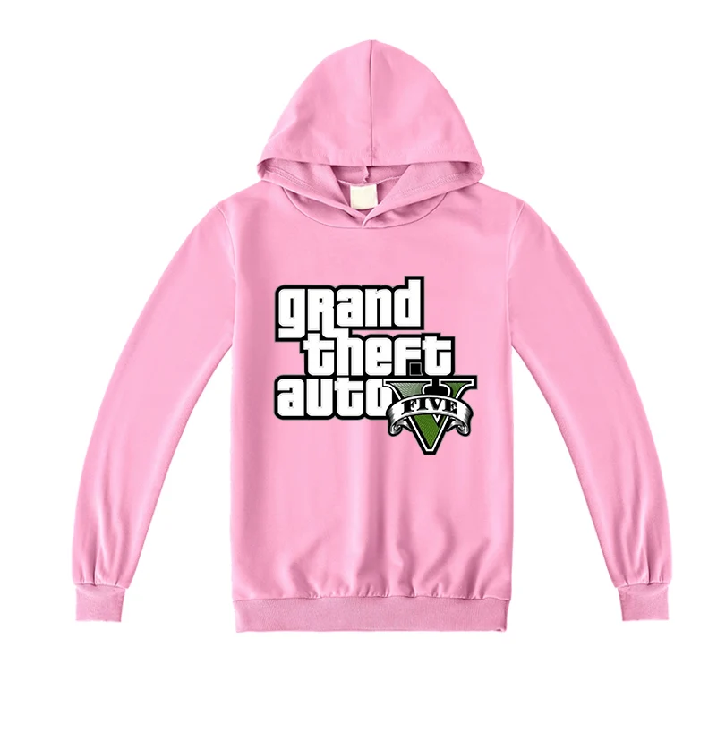 Толстовка с капюшоном для мальчиков рисунком из мультфильма Gta 5 принтом девочек