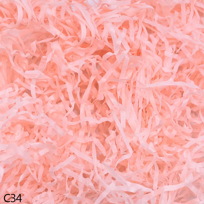 C34 50/100 г бумажная рафия измельченный DIY Подарочная коробка наполнение Crinkle бумага конфетти Свадебная подарочная коробка Заполненные украшения 8 - Цвет: C34