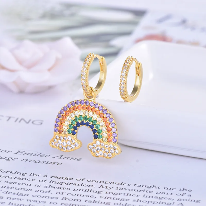 Новые радужные большие брендовые серьги свадебные капли подарок для женщин