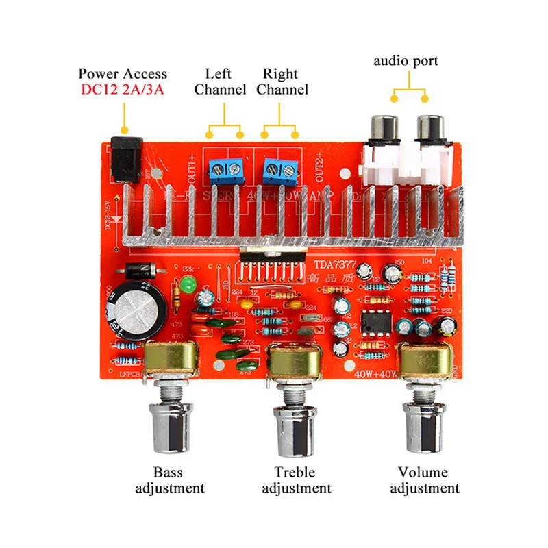 Плата цифрового усилителя звука TDA7377 2*40 Вт 2 0 каналов стерео усилитель мощности