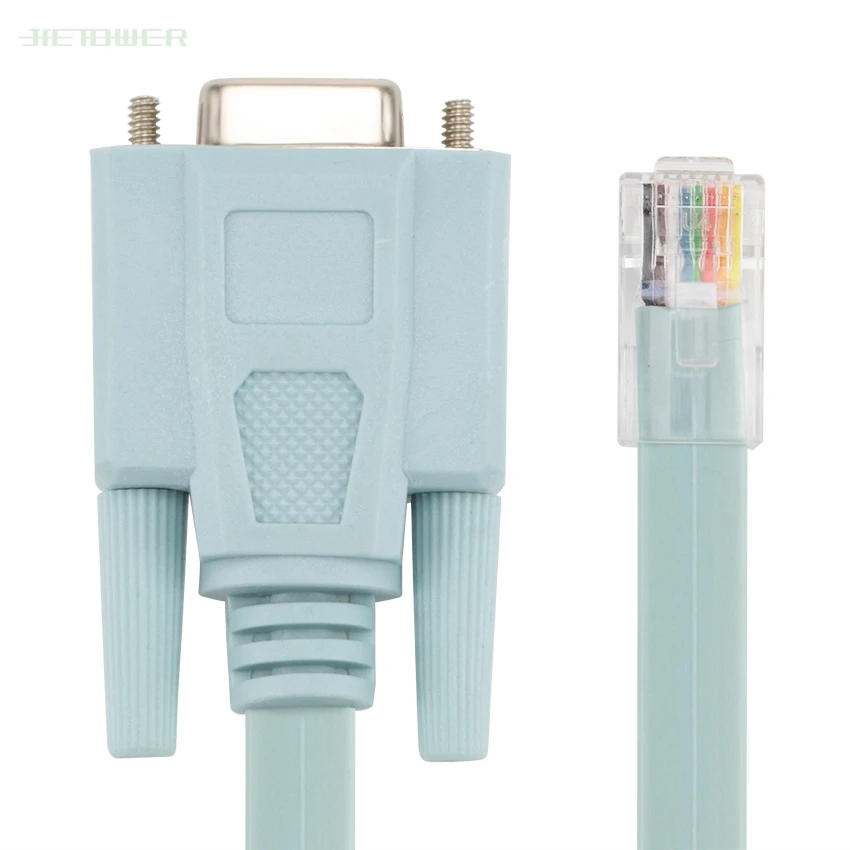 Billig 100 Teile/los DB9 Zu RJ45 Stecker Netzwerk Kabel Für Cisco Switch Router Blau Serial Port Konsole Kabel Rollover Kabel Serielle