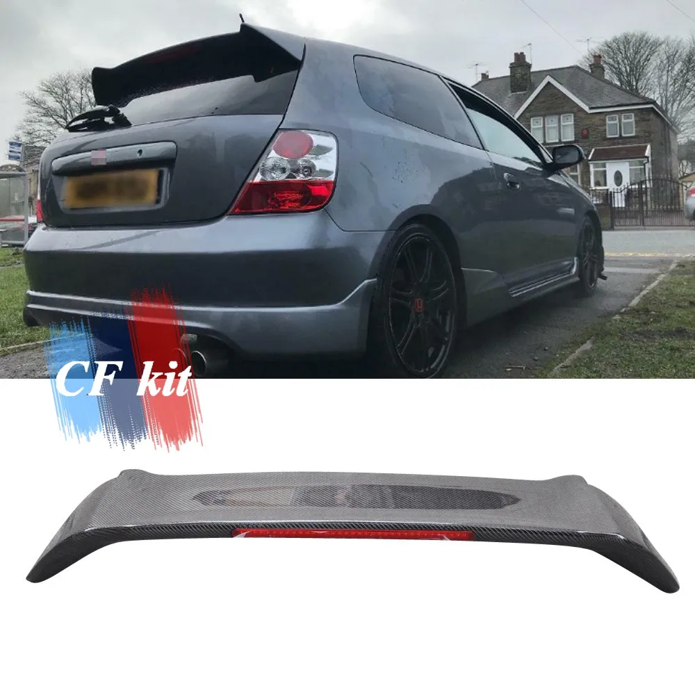 Комплект спойлера CF из углеродного волокна светодиодный для Honda CIVIC 2001 2005 EP3