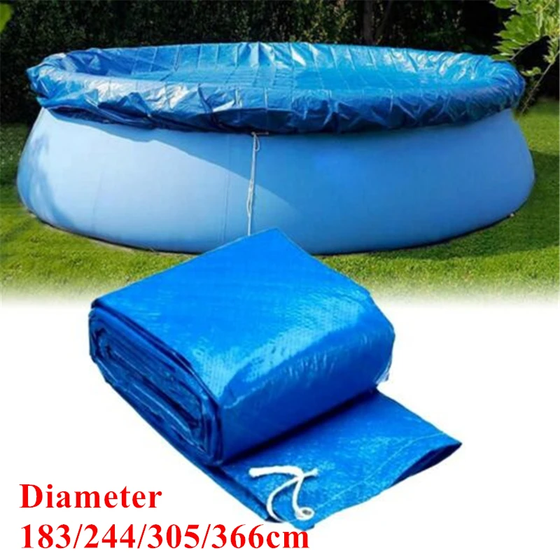 

183/244/305/366cm Round Swimming Pool Cover Protector PE Insulation Film Dustproof Blue Film Foot Above Ground Protection