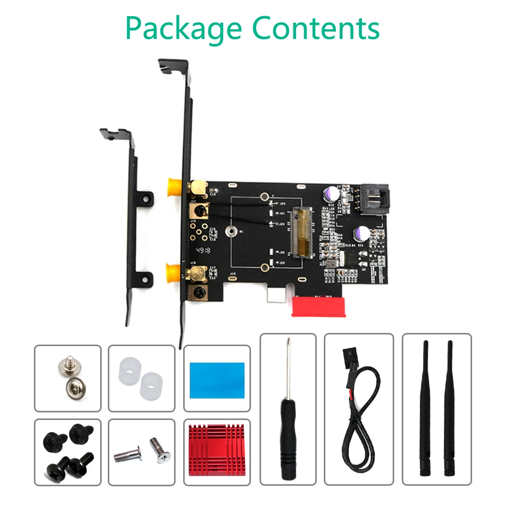 Сетевая карта PCIE M.2 Wi Fi адаптер 5 ГГц стандартная беспроводная PCI Express Bluetooth AC 9260 M2