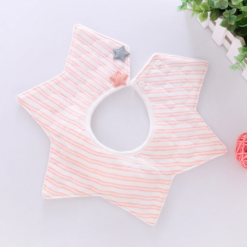 

2PCS/3PCS Lovely Flower Style Baby Waterproof Bibs Rotating Cotton Striped Star Bibs Girls Boys Feeding Burp Cloths Random Color