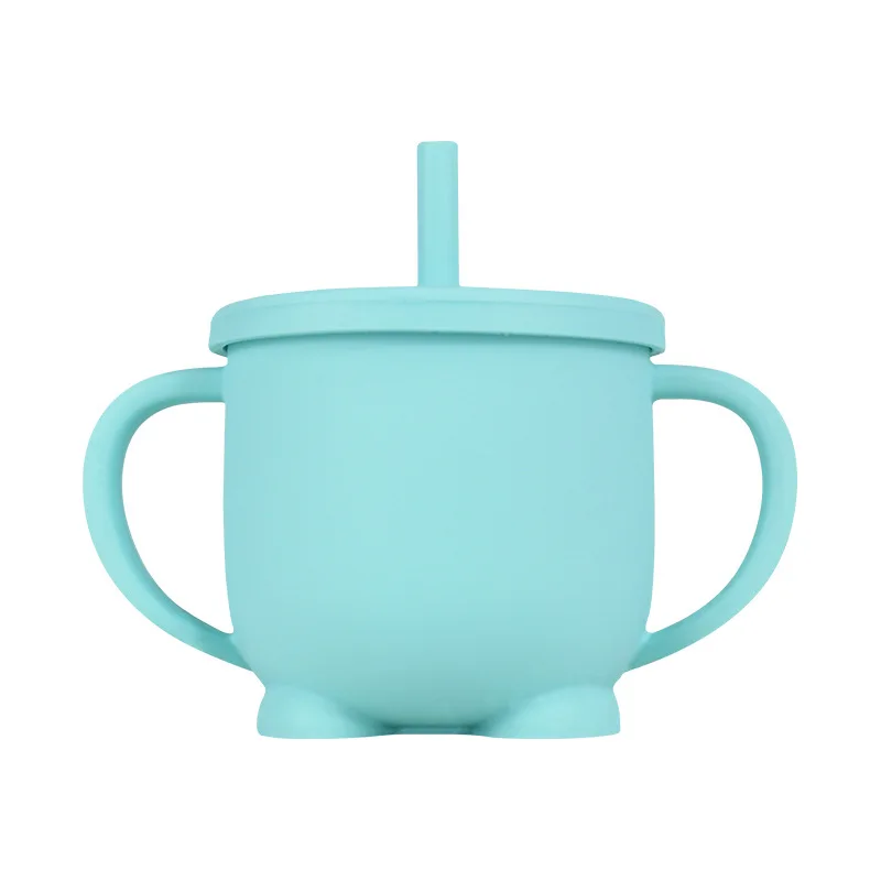 

Popular Silicone Children's Straw Cup Baby Learning Drink Cup Children's Leak Proof and Fall Proof Cup