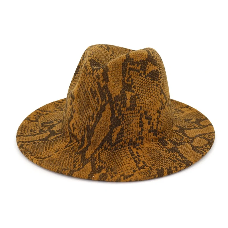 Женская кепка с широкими полями модная повседневная шапка из змеиной кожи в