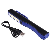 led work light mini inspection lamp usb rechargeable magnetic rotation cob pen clip hand torch flashlight