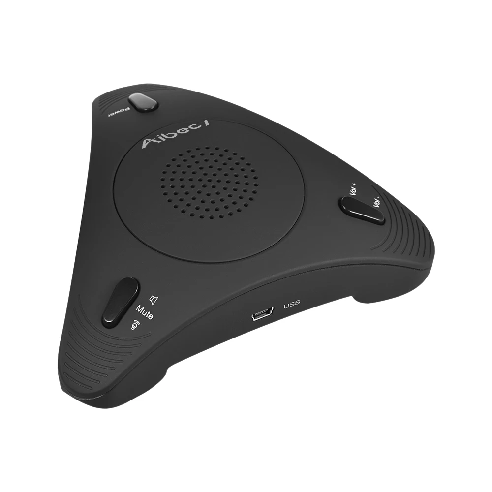 

Aibecy USB Desktop Computer Conference Omnidirectional Condenser Microphone Mic Speaker Speakerphone 360D Audio Pickup for Meet