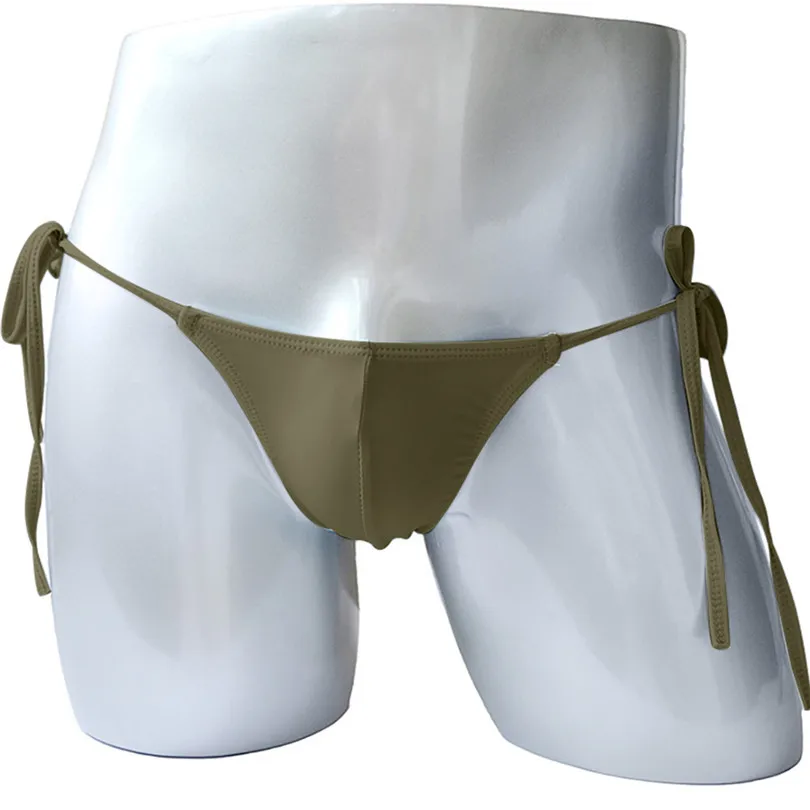 Мужское нижнее белье регулируемого размера мужские Гладкие трусы с завязками