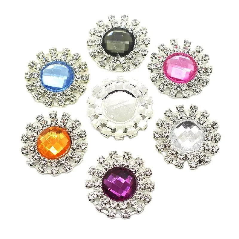 Разноцветные Свадебные пуговицы ZMASEY блестящие декоративные ленты для украшения