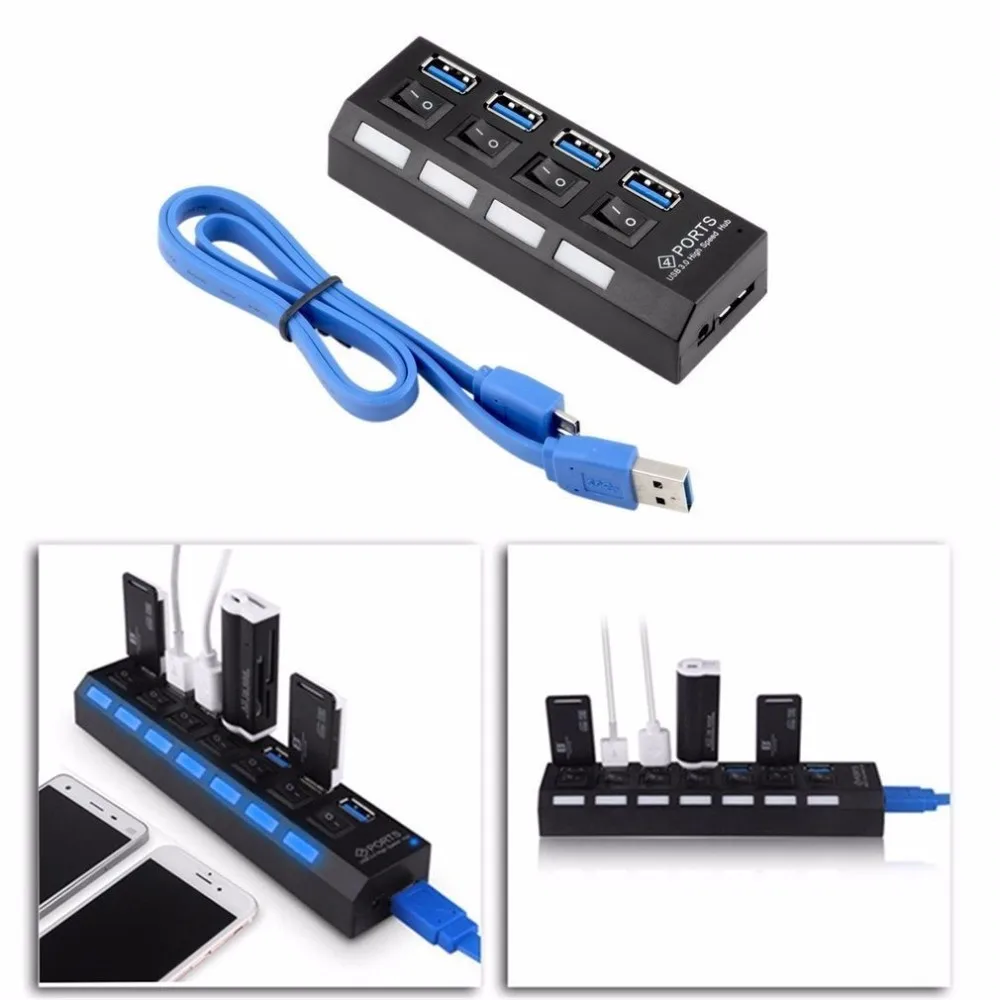 4 порта USB 3,0 разветвитель usb-хаб для настольного ноутбука usb-хаб 3,0 Настольный разветвитель USB3.0 концентратор док-станция Мульти USB ПК Компьютерные аксессуары