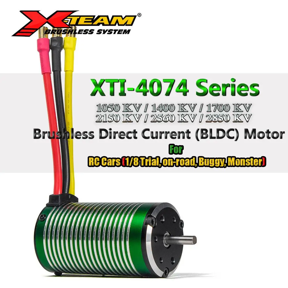 X-TEAM 4074 серии 2650KV 2200KV 2000KV 1400KV бесщеточный двигатель BLDC для 1/8 пробных, on-road, багги, монстр радиоуправляемых автомобилей