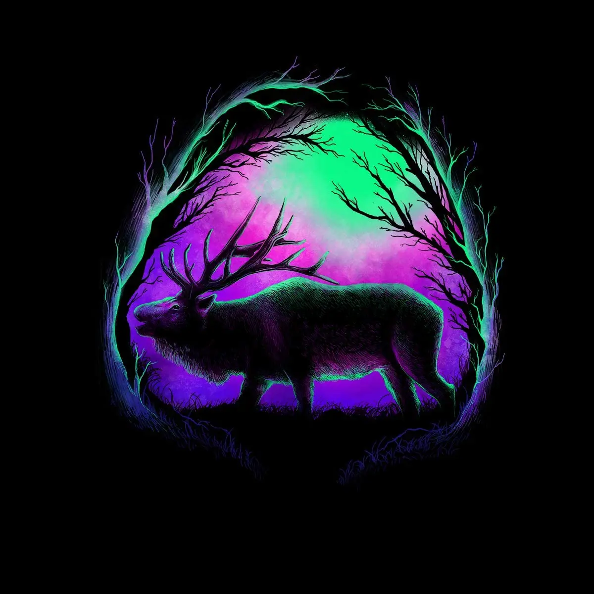 

Elk Forest Moon Women's T-Shirt New Arrivals Summer Cool Tee 2020 Breathable All Cotton Short Sleeve T Shirt