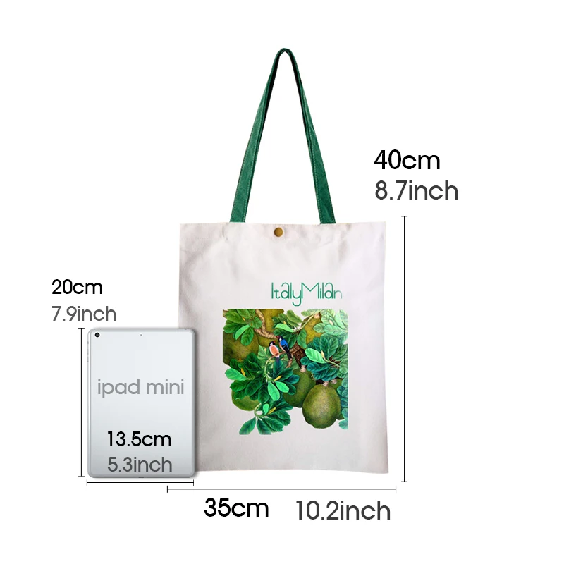 

Ins Women Handbag Harajuku Cartoons Printing Eco Casual Shoulder Canvas Bag Large Capacity Reusable Ladies Shopping Tote Bags