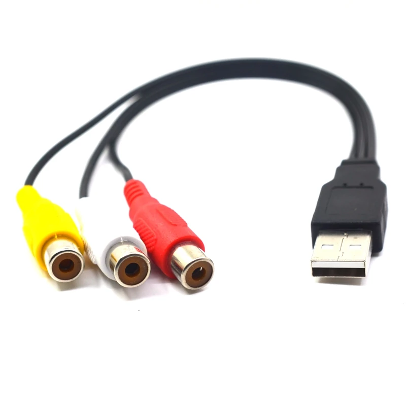 25 см USB к 3RCA RGB папа женскому AV аудио видео композитный кабель Шнур адаптер