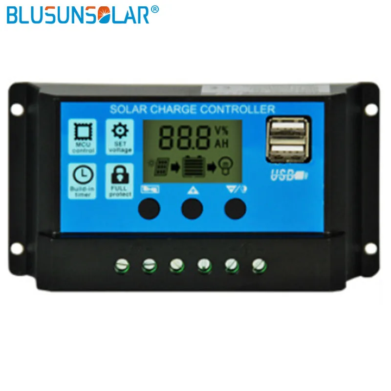 Auto Solar Charge Controller10A/20A/30A 12V 24V Controller PWM With LCD Cell Panel Regulator PV Home | Обустройство дома